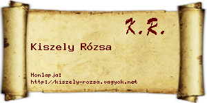 Kiszely Rózsa névjegykártya
