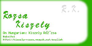 rozsa kiszely business card